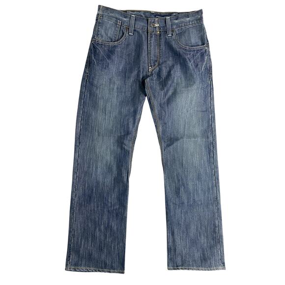 Vtg Levis 514 Jeans Mens 32X30 Blue Streak Slim Straight Miner Flaps Skater Y2K - Picture 1 of 15